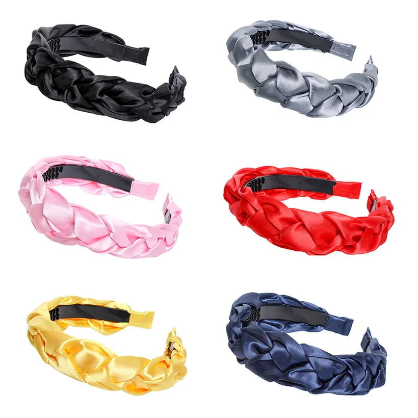 Повязка для волос LEVAO в западном стиле женская Шелковый Бандаж с крученым широким