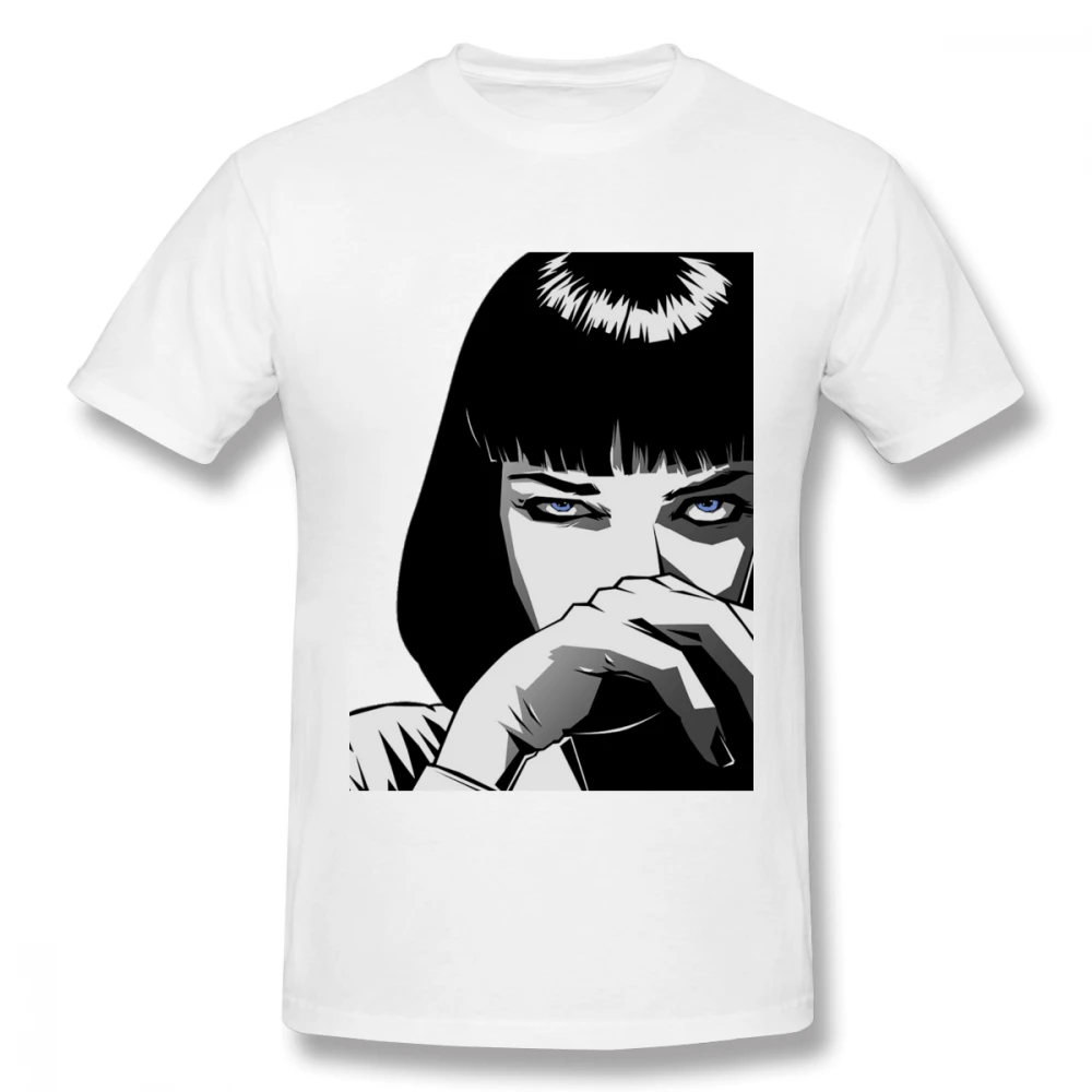 Модная футболка Pulp fiction, Миа Уоллес, стильная уличная футболка для отдыха, футболка с круглым вырезом, S-6XL размера плюс, футболка из фильма