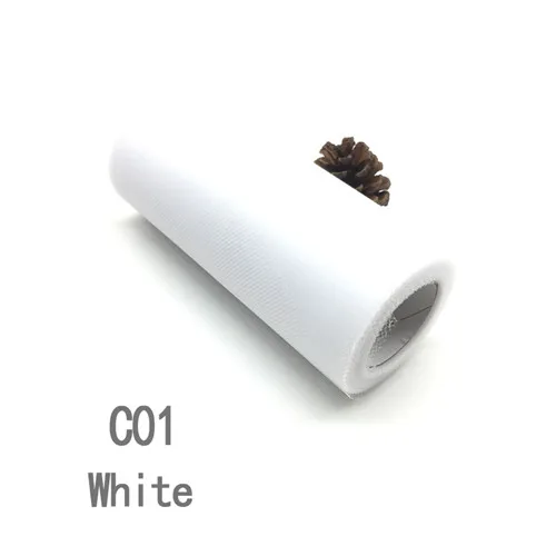 C01 White 15 см 25 ярдов тюль рулон ткани катушки пачка вечерние упаковка для подарка на день рождения Свадебные украшения Рождественские сувениры события - Цвет: C01 White