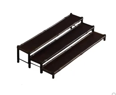 Style A Трехслойная бамбуковая подставка для чая, полочка для чайника, чайные подносы, чайное блюдце, коллекция китайских чайных чашек, демонстрационный поднос - Цвет: Style A