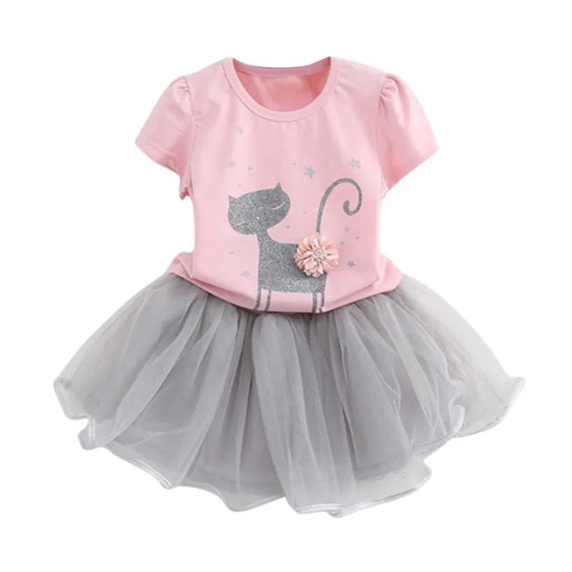 ARLONEET/комплект летней одежды для девочек рубашка с принтом маленького котенка