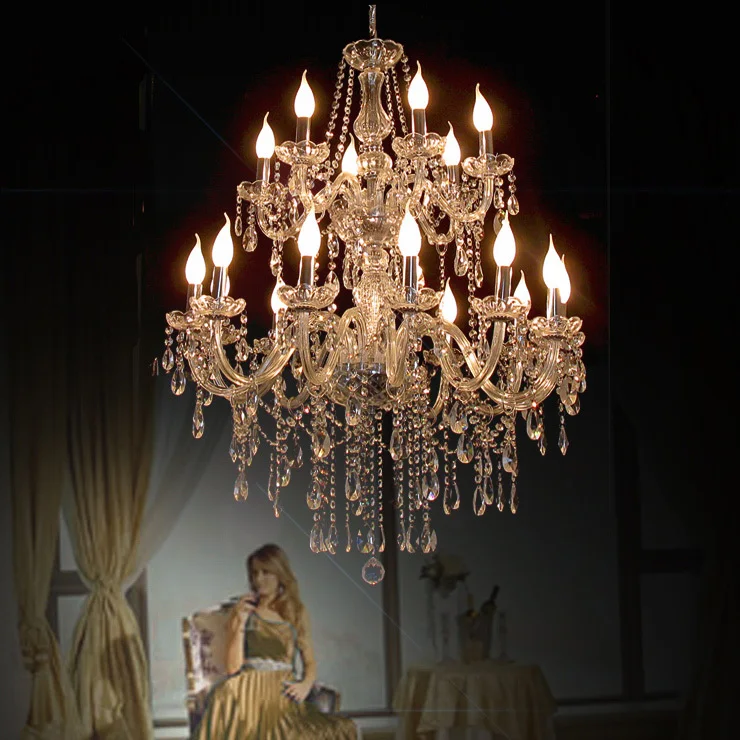 Современная люстра освещение для гостиной отеля большая двухслойная K9