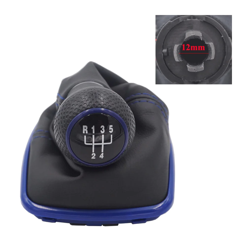 5 SPEED-BLUE Новое руководство шаровой наконечник передачи глава сборки ручка переключения передач с пылезащитный чехол для peugeot 307 - Цвет: 5 SPEED-BLUE
