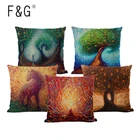 Красочная абстрактная картина маслом, наволочка для подушки, автомобильный диван, льняная хлопковая Подушка, домашняя декоративная наволочка для подушки
