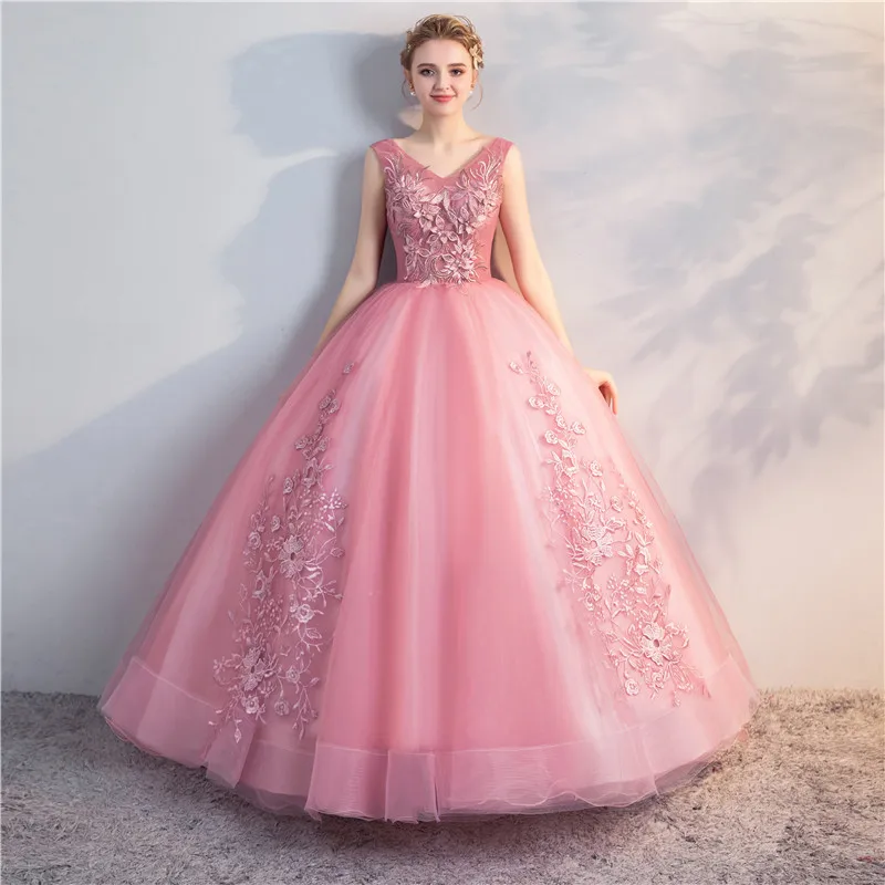 Ruthshen бледно лиловый Цвет Бальные платья Vestidos De 15 Anos Сезон лето v образный вырез