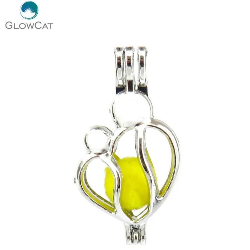 Серебряные бусины K586 5 шт./лот из сплава в форме сердца мамы ребенка клетка