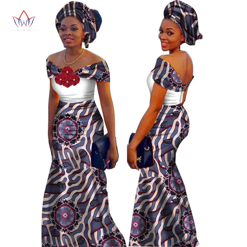 Африканские платья для женщин 2019 Африканский принт Длинные Дашики платье Базен