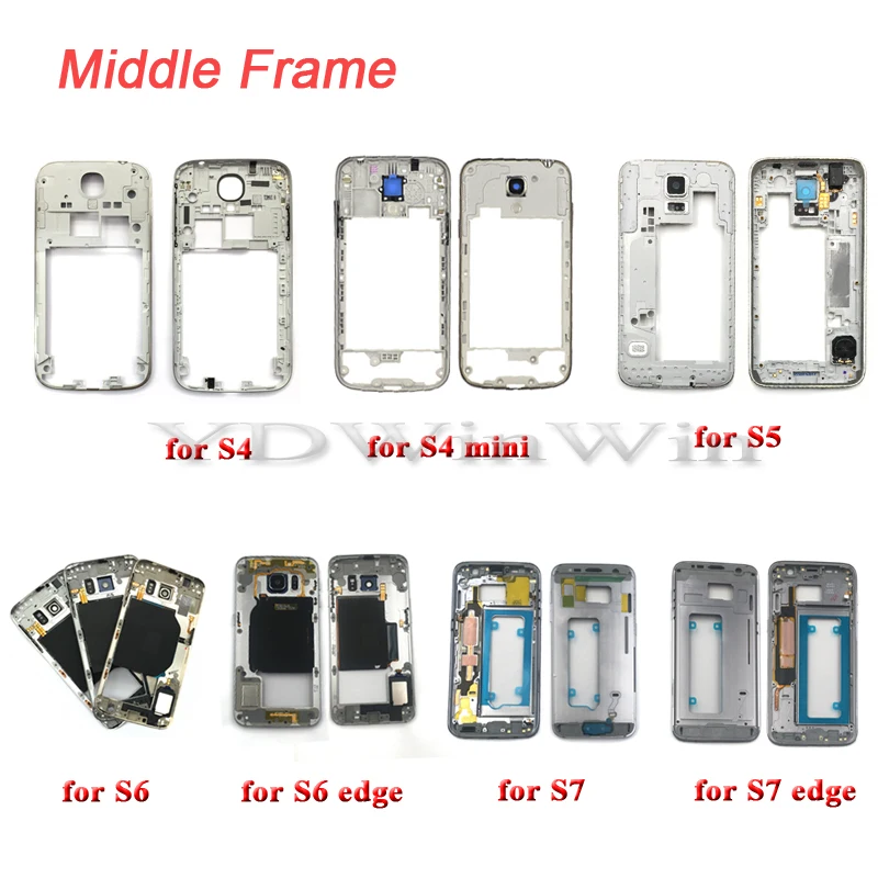 10 шт. корпус средней рамки для SAMSUNG Galaxy S4 S5 S6 S7 edge i9505 i9500 i337 G900f G920f G930f рамка с