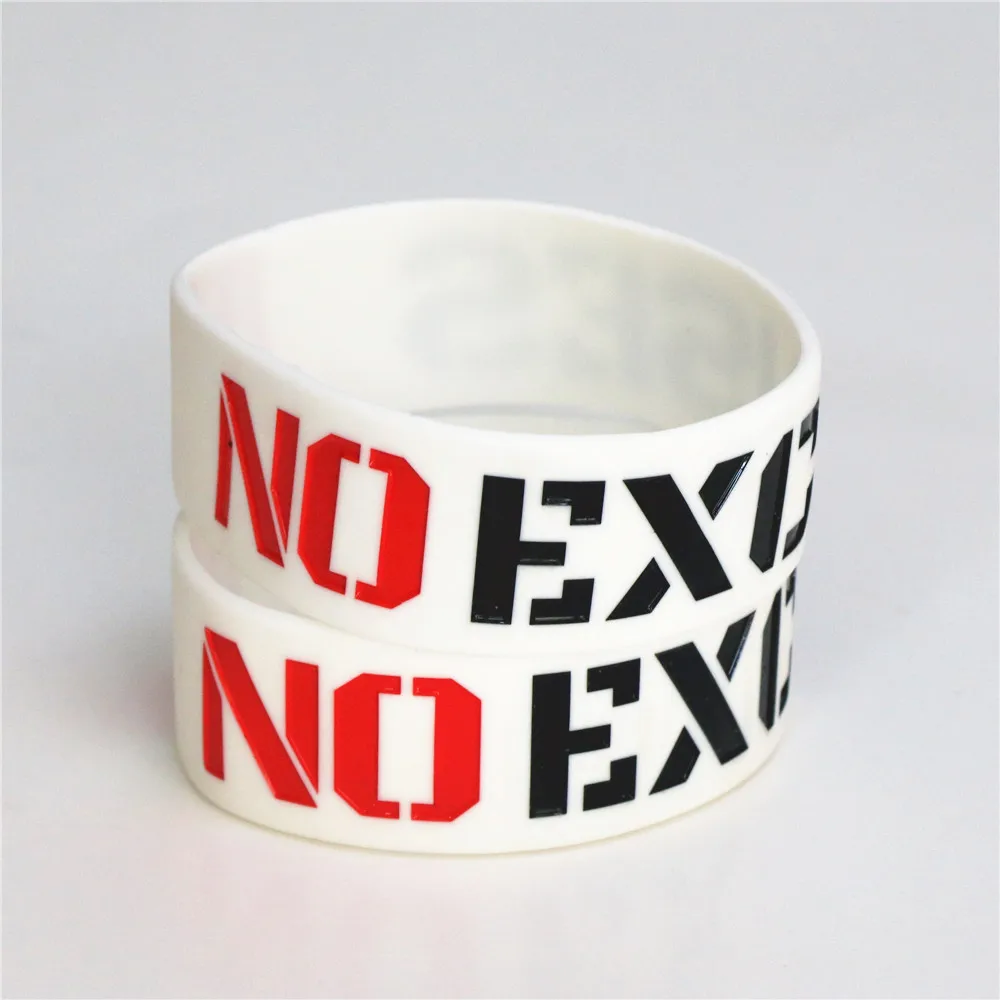 1 предмет модный оправданий мотивации Wristband Силикона белые резиновые браслеты из