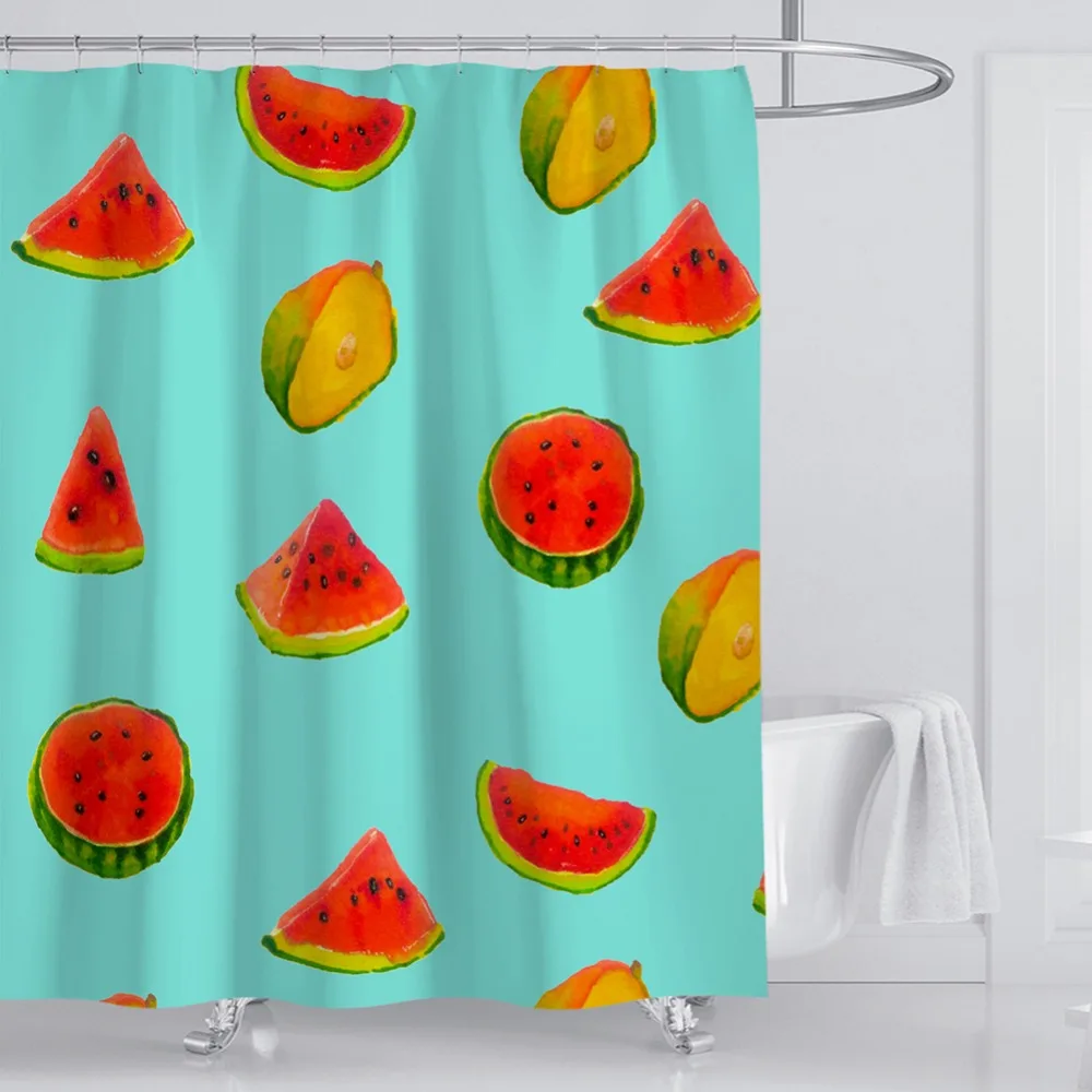 

fruit Avocado,bathroom curtain shower watermelon europe style stock bathroom set with shower curtain rings