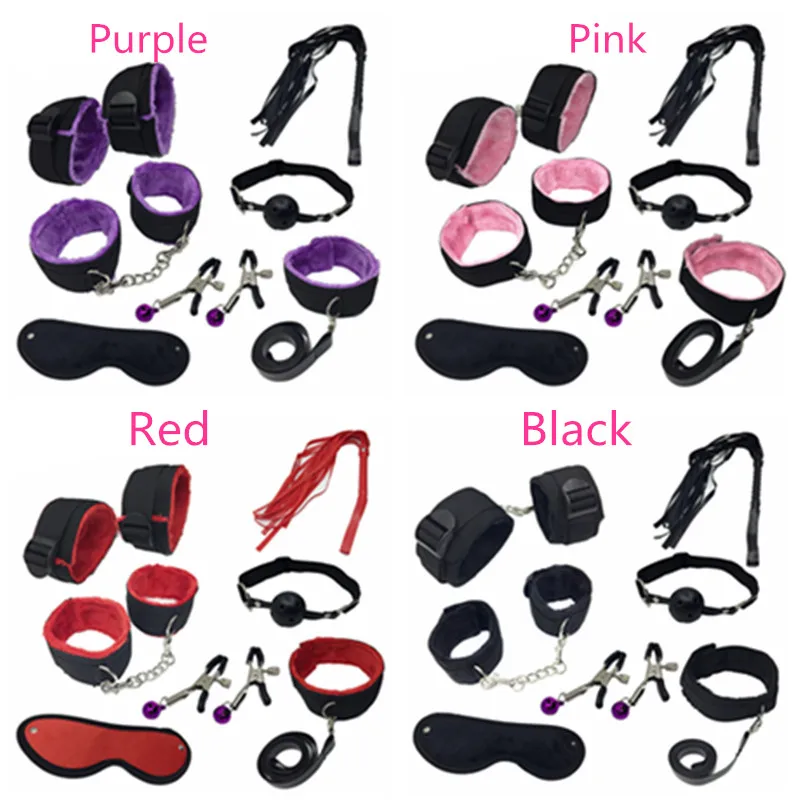 7 шт./компл. наручные манжеты наручники кнут веревка повязка на глаза сексуальное