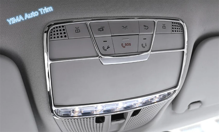 

Lapetus Chrome Roof Reading Lamp Lights Frame Cover Trim Interior Fit For Mercedes Benz GLC X253 / C CLASS W205 C200 2015 - 2019