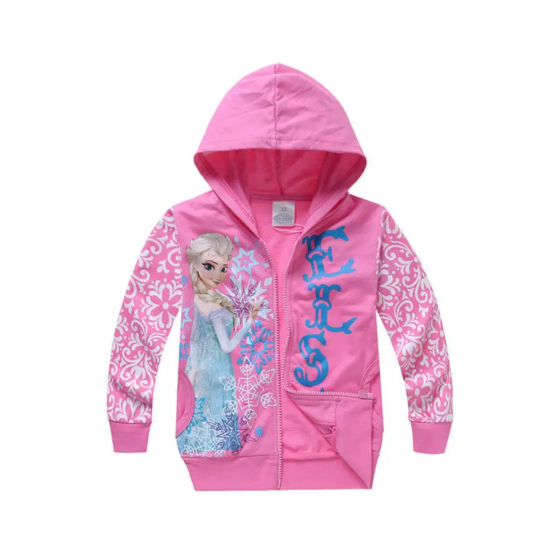 Girls Spring Autumn Hoodies Costume Fashion Long Sleeve Zipper Casual Sweatshirt Outerwear 2 3 4 5 6 Years