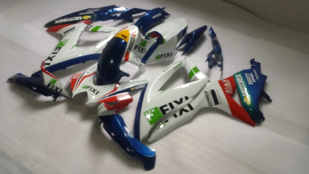 Инжекционный обтекатель комплект для GSXR600 750 08 09 GSXR750 GSX R600 K8 2008 2009 белый красочный