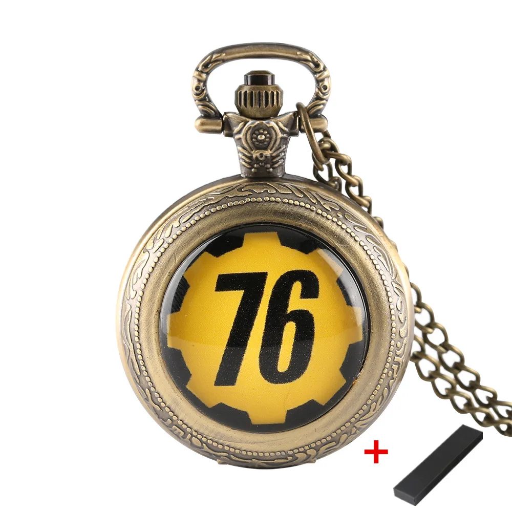 FALLOUT 4 76 Vault 111 Тема игры с мячом кварцевые карманные часы Бронзовый кулон Цепочки и