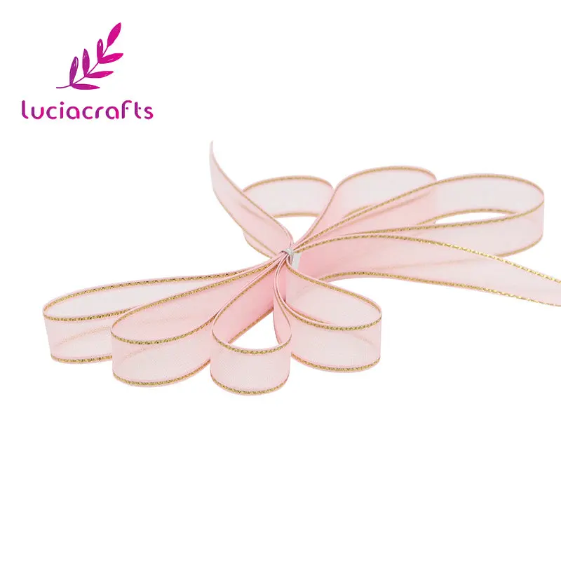 C3 Light Pink Lucia crafts 10 ярдов/партия 10 мм ленты из органзы для украшения свадебной вечеринки DIY Швейные подарочные упаковочные материалы аксессуары 040044119 - Цвет: C3 Light Pink