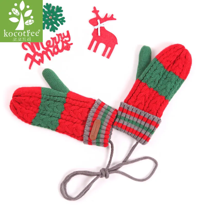 Gloves Детская теплая флисовая Шапочка с подкладкой для мальчиков и девочек, шапка с шарфом, зимние меховые шапки для детей, детские шапочки с помпоном Skullies Beanies - Цвет: Gloves