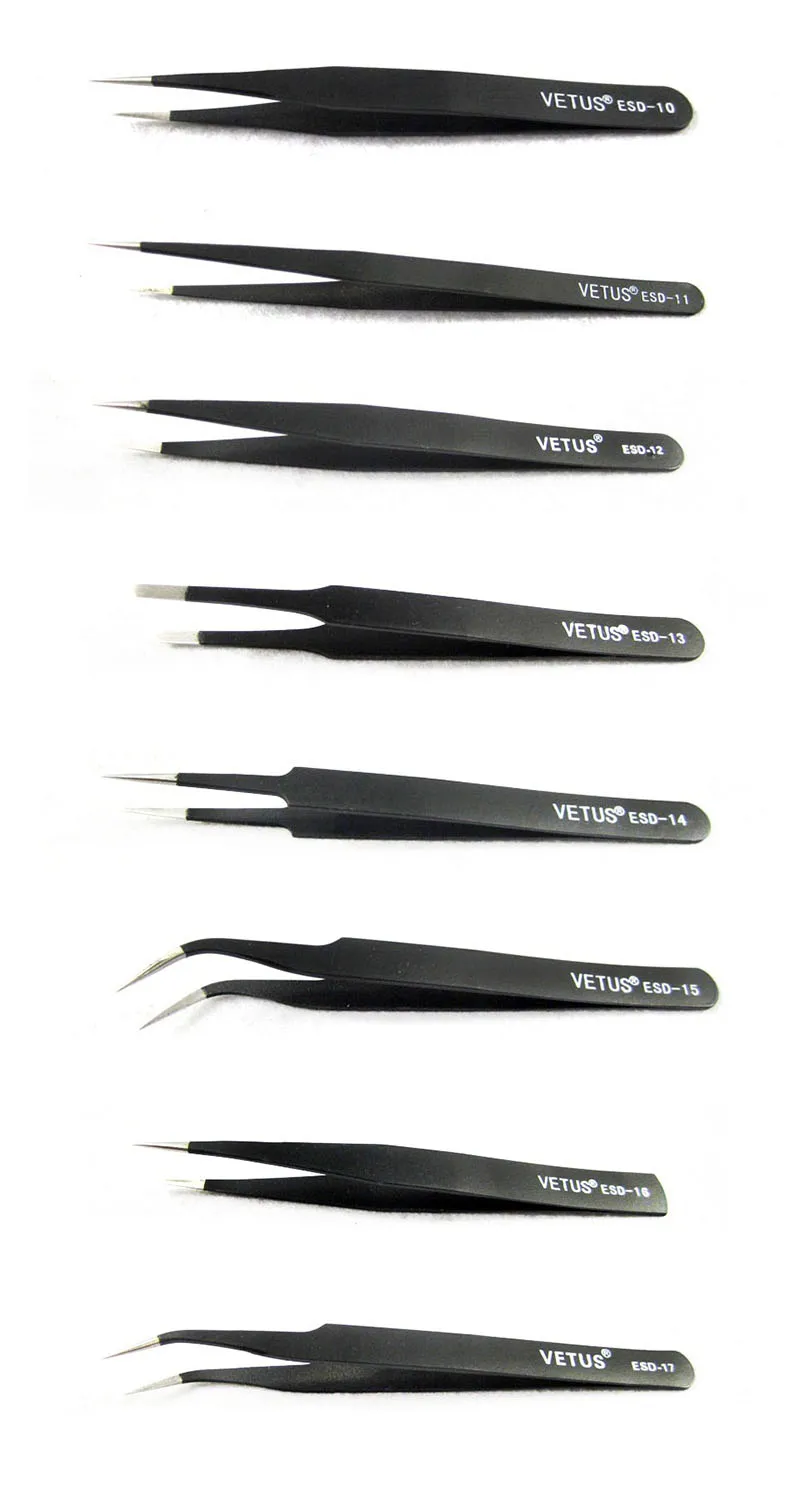 1 шт. оригинальные VETUS ESD прецизионные нержавеющая сталь tweezers противокислотные магнитные BGA сварочные работы инструменты