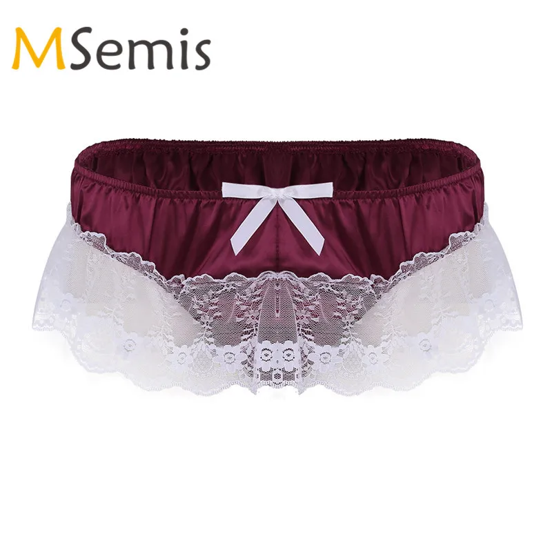 Для мужчин s Нижнее белье Sissy для Гей Трусы трусы с цветочным рисунком рюшами