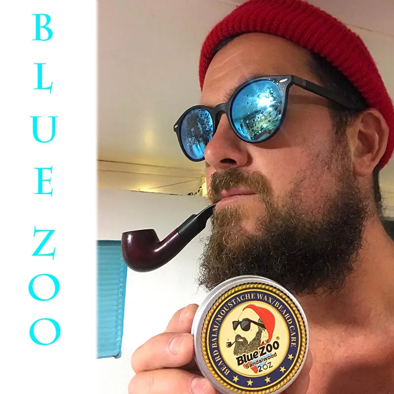 Blue ZOO, мужской органический бальзам с маслом для бороды, воск для усов, воск для укладки, пчелиный воск, увлажняющий, разглаживающий, нежный, мужской, уход за бородой, натуральный бальзам для бороды