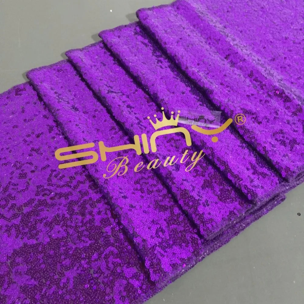 ShinyBeauty 12*108 дюймов-30*275 см высококачественные фиолетовые блестки настольная