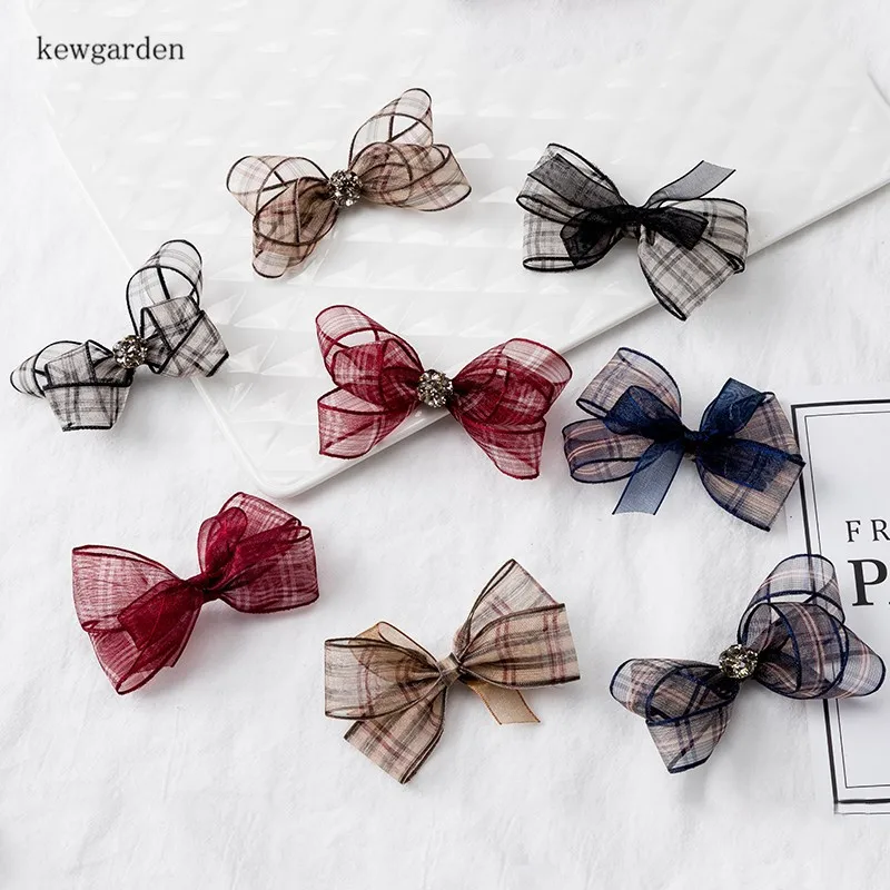 Kewgarden DIY брошь серьги аксессуары для волос клетчатая лента из органзы 10 мм ручной