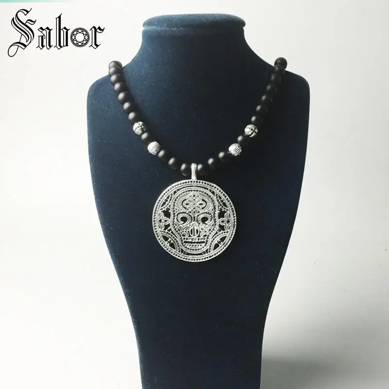 Ожерелье с черепом для женщин и мужчин модные ювелирные украшения серебряного