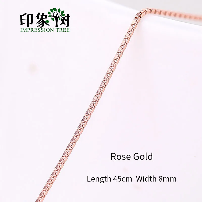 Rose Gold 92566 1 шт 45 см х 0,8 мм 925 пробы Серебряная цепочка с 925 застежкой Лобстер коготь составные части ожерелья DIY ювелирные задатки 92566 - Цвет: Rose Gold 92566