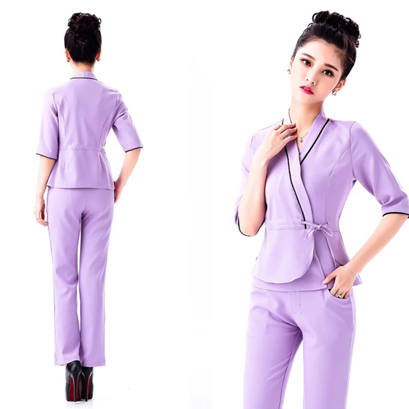 Фиолетовый одежда для SPA косметичка рабочая tooling техник сауна ванны ванночка ног