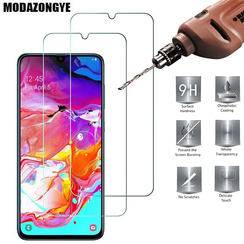 2 шт закаленное стекло для samsung Galaxy A70 Защитная пленка для экрана samsung Galaxy A70 A 70 A705 A705F SM-A705F защитная пленка - Цвет: Transparent