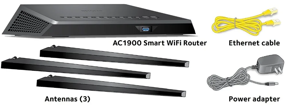 NETGEAR R7000 Nighthawk Smart WiFi роутер AC1900 Беспроводная скорость 1900 Мбит/с 4x1G Ethernet |