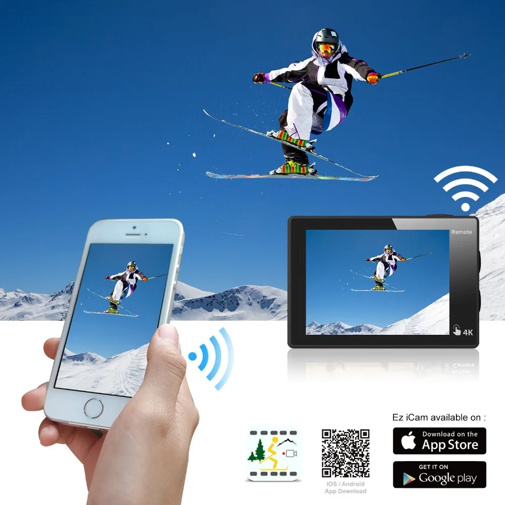 Экшн-камера eken H5S Plus A12 Ultra 4K 30FPS Wi-Fi, водонепроницаемая, 30 м, 1080p go EIS, стабилизация изображения, Ambarella, 12MP pro, Спортивная камера