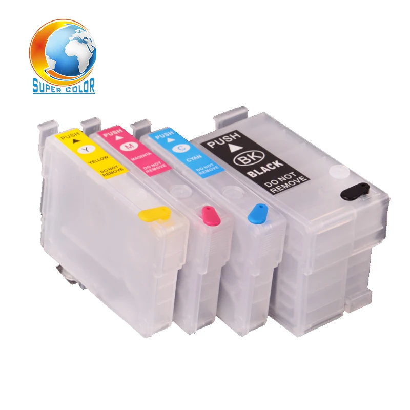 4 вида цветов/партия t2701 t2704 XL многоразового картридж с чипом для Epson wf7110 wf7610 wf7620