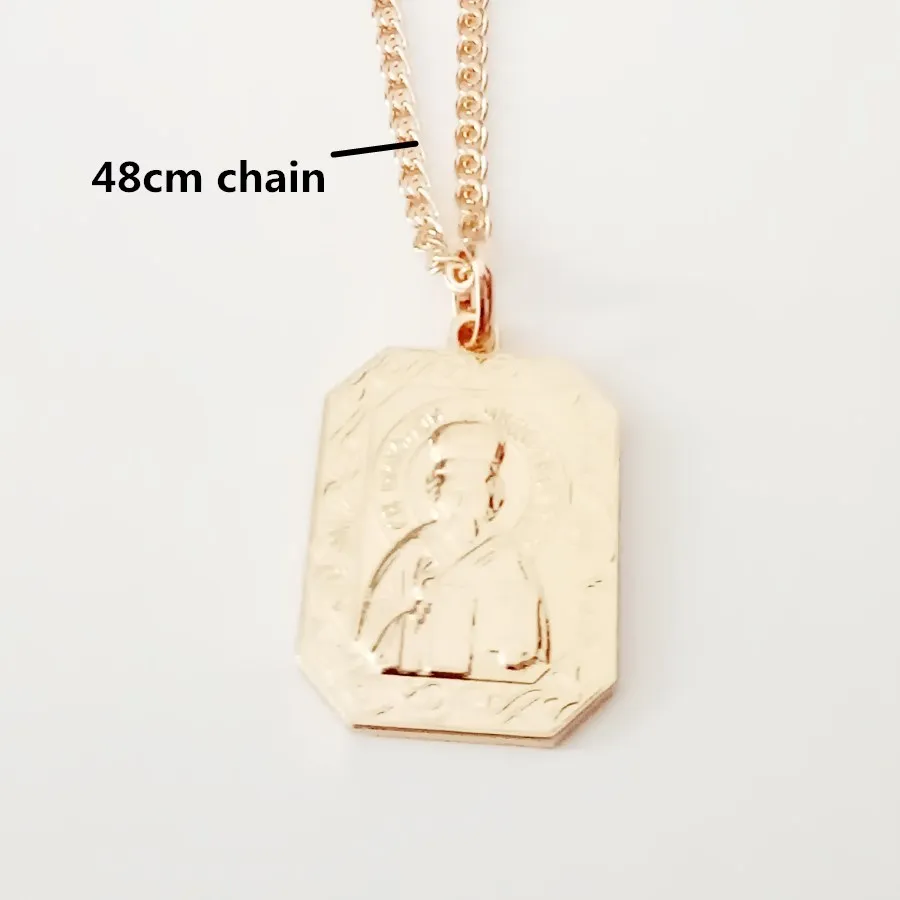 with 48cm chain Ортодоксальные Подвески икона кулон Новая мода Женские Ювелирные изделия трендовые металлические женские подвески - Окраска металла: with 48cm chain
