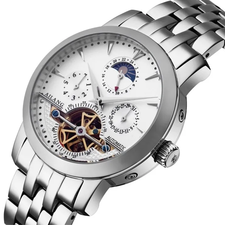 Высококачественные мужские механические часы с турбийоном AILANG полностью