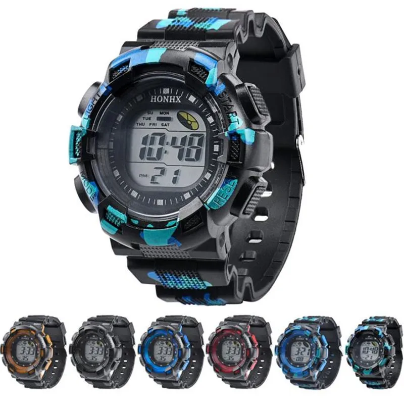 Fashion men's watch LED Digital Watch Alarm Date Rubber Waterproof Military Sport Wristwatchsaat erkekler Clock men | Наручные часы