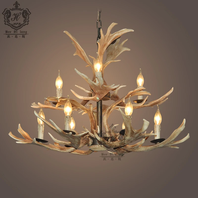 Хи enoh Американские рога Отель 9 головная лампа люстра проекта двойная гостиная