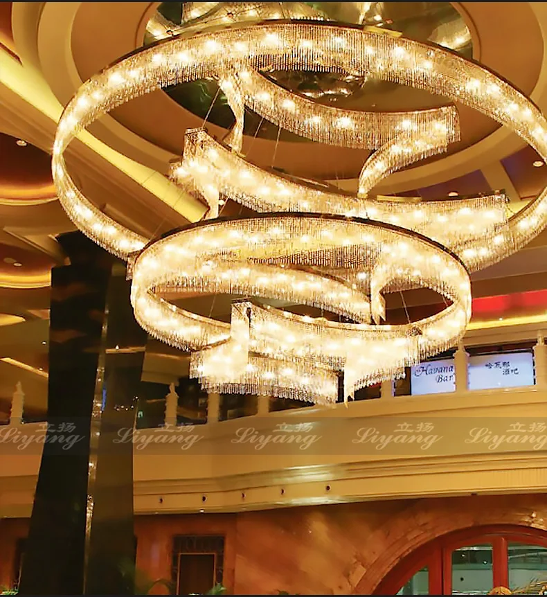 Customized large-scale shaped crystal lamp hotel lobby chandelier clubhouse hall sales department building sand table | Лампы и