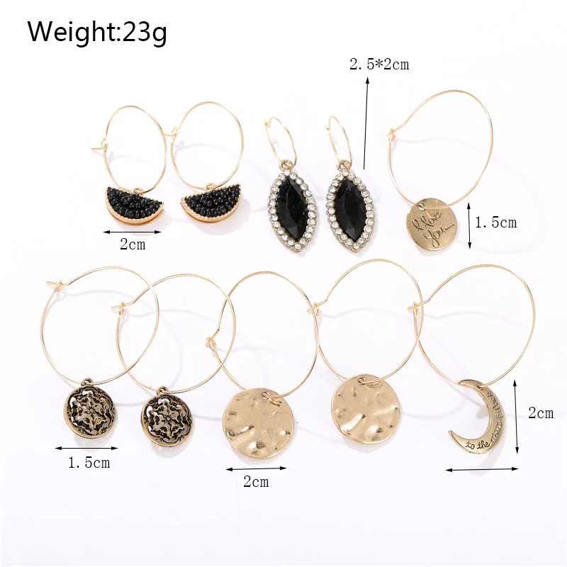 Набор сережек для женщин и девушек набор с кулоном в виде луны звезд