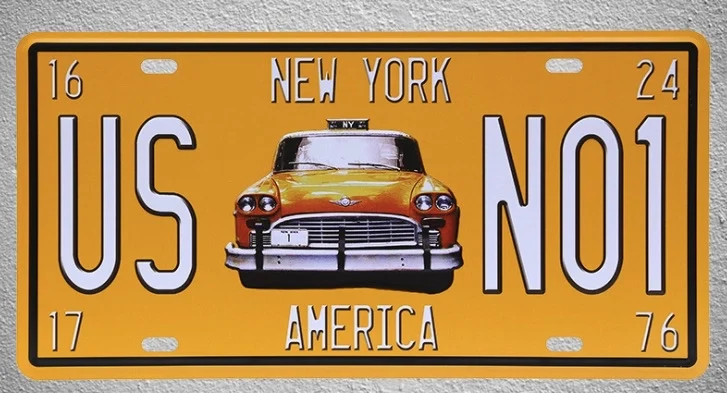

1 pc Taxi New York America Shop store plaques Tin Plates Signs wall man cave Decoration Metal Art Vintage Poster