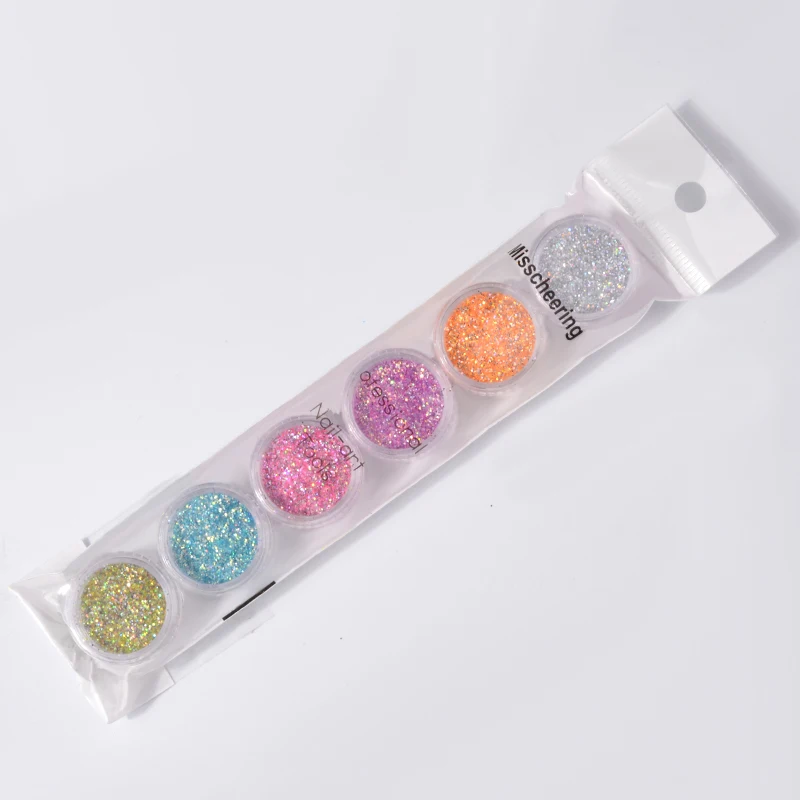 Новинка 6 шт./компл. блестящие бриллианты Ультратонкие Красочные Блестки хлопья