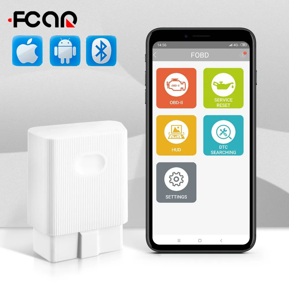 Fcar FOBD Авто диагностический сканер через Bluetooth для Android/IOS Поддержка OBD диагностики