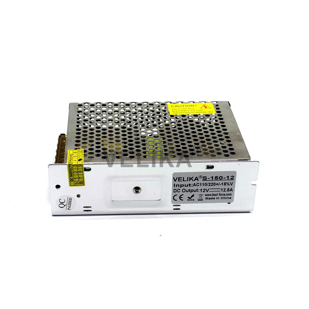 DC12V 12.5A 150 Вт Источник питания светодиодный драйвер адаптер переключатель 110 В 220 AC