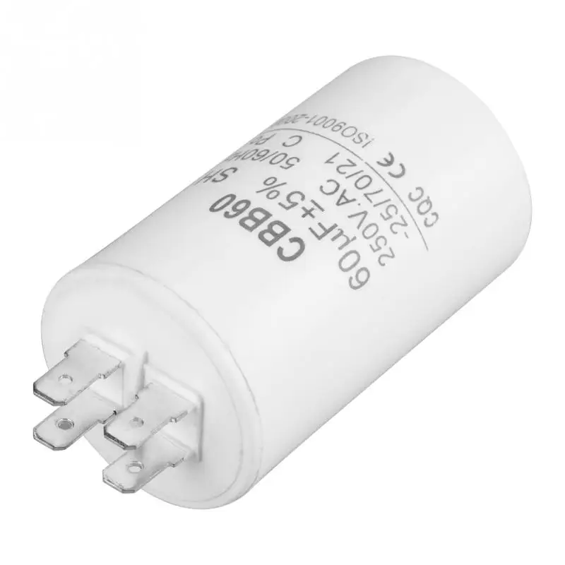 AC 250V CBB60 цилиндрический конденсатор для запуска двигателя 60 мкФ 50/60HZ моторный