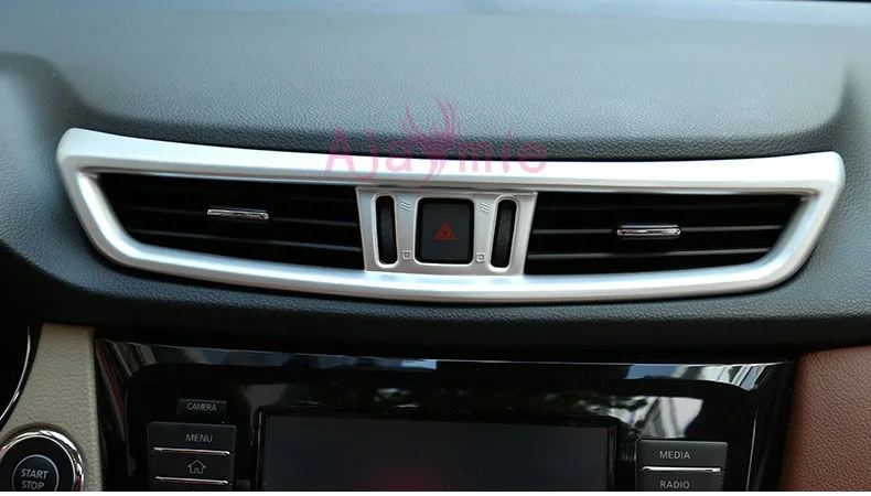 

Interior Dashboard Air Conditioner AC Vent Outlet Cover Kit Trim 2014-2017 ABS Chrome Car Styling For Nissan X-trail Accessories