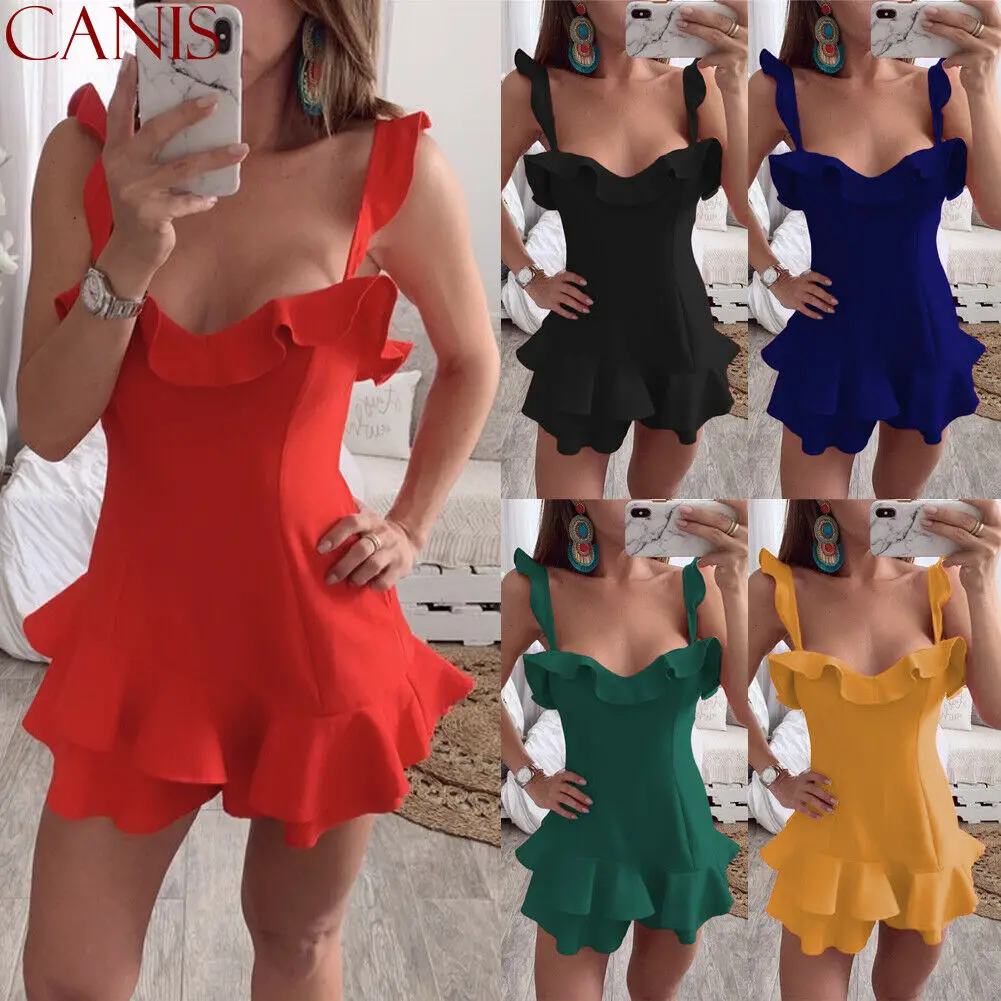 Женское Короткое мини платье без рукавов в стиле бохо облегающий Летний Пляжный