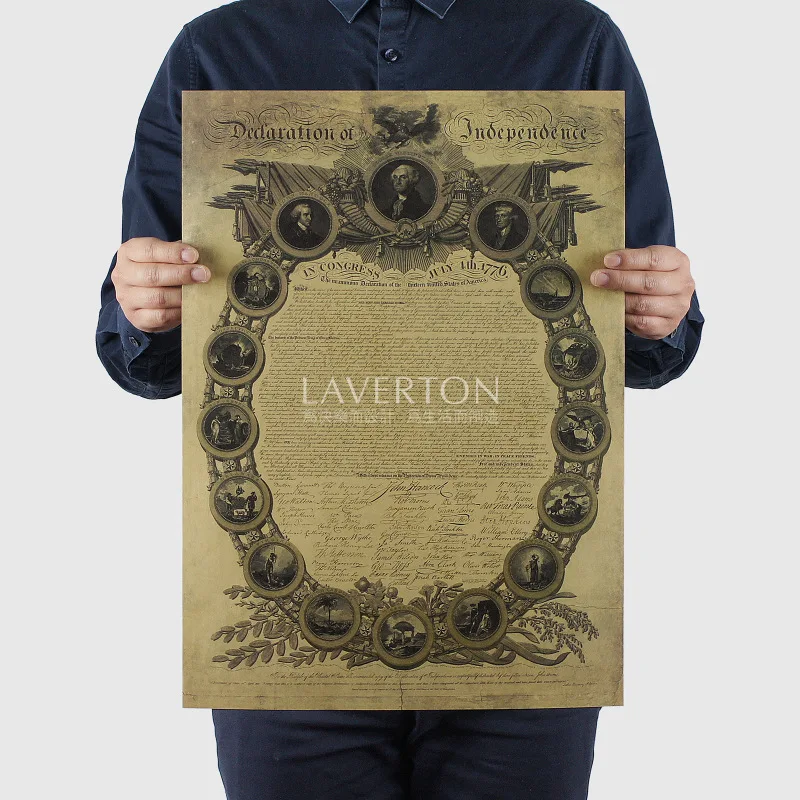 Декларация независимости/знак президента/крафт-бумага/плакат для бара/настенные