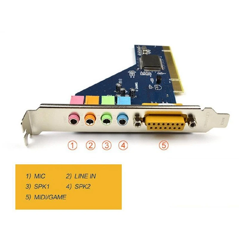 Лидер продаж 4-канальная 8738 микросхема 3D аудио стерео Pci Звуковая карта Win7 64 бит |