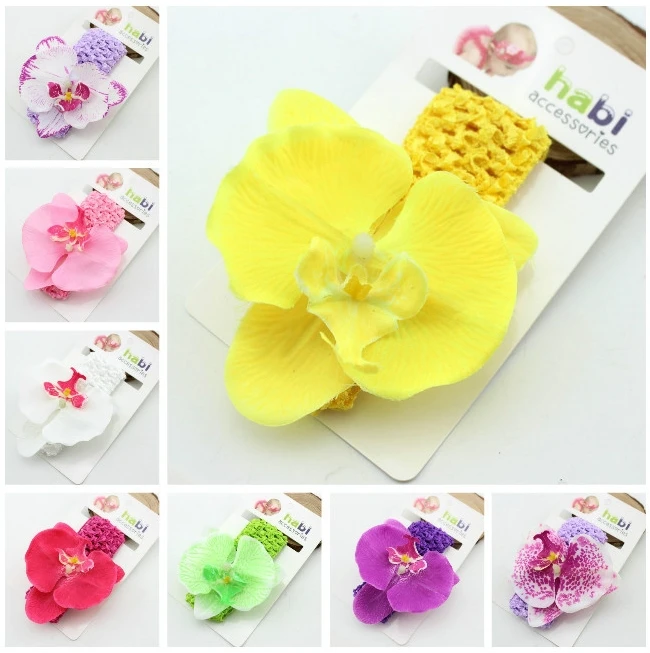 Детские головные повязки фаленопсис 3D цветочные для волос аксессуары девочек