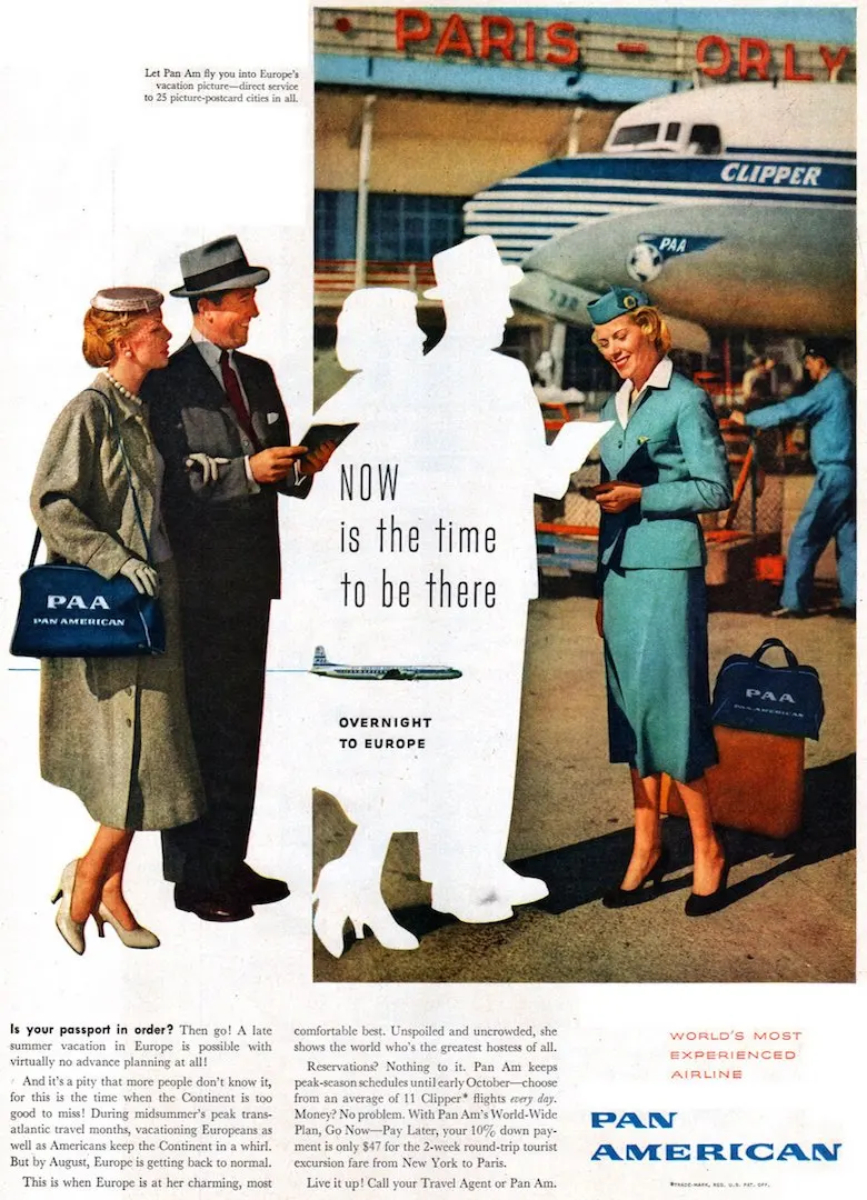 Винтаж 1960s Pan Am дыхательные пути плакат крафт-бумаги Плакаты Классическая